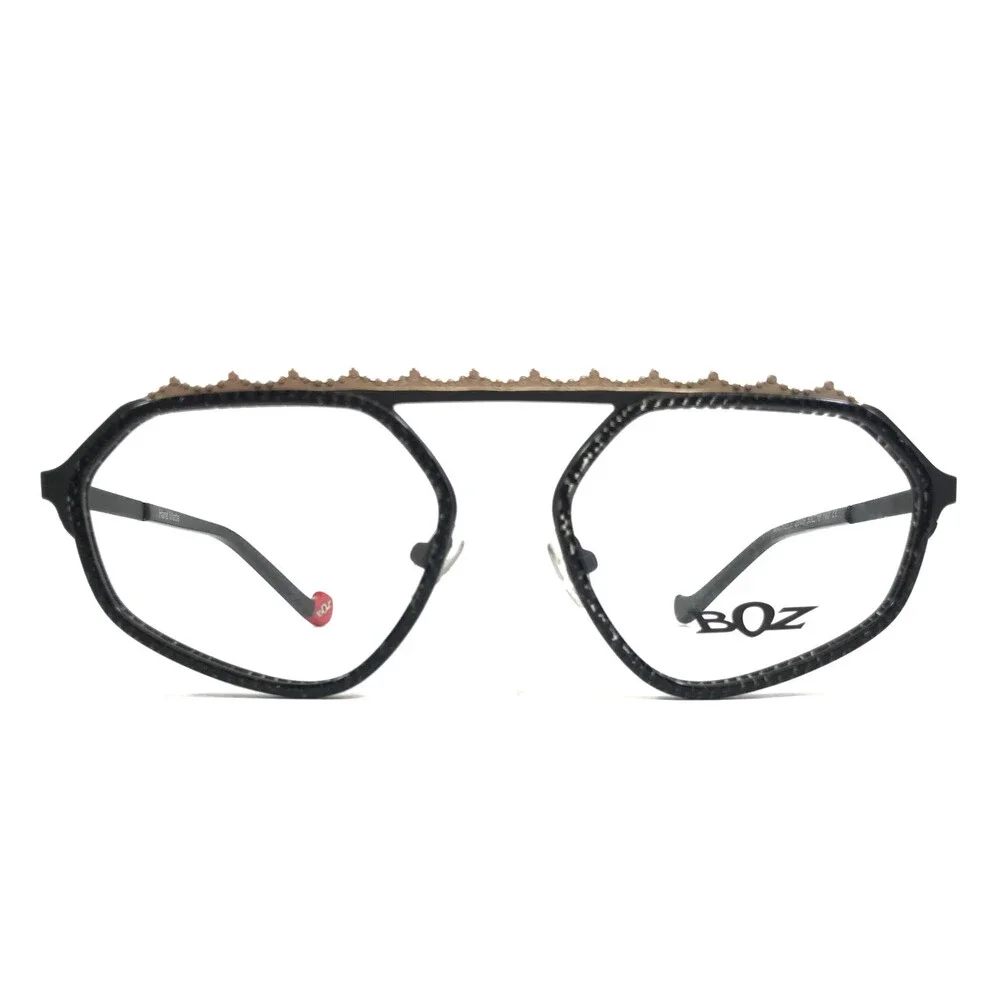 BOZ by J.F. Rey Eyeglasses Frames MICHELE 0005 Shiny Black Gray Gold 53-16-140